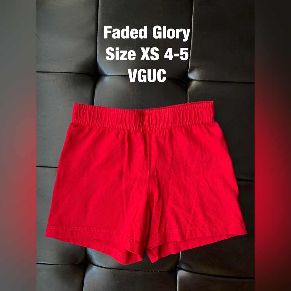 Faded Glory Girls Red Shorts Size XS 4-5